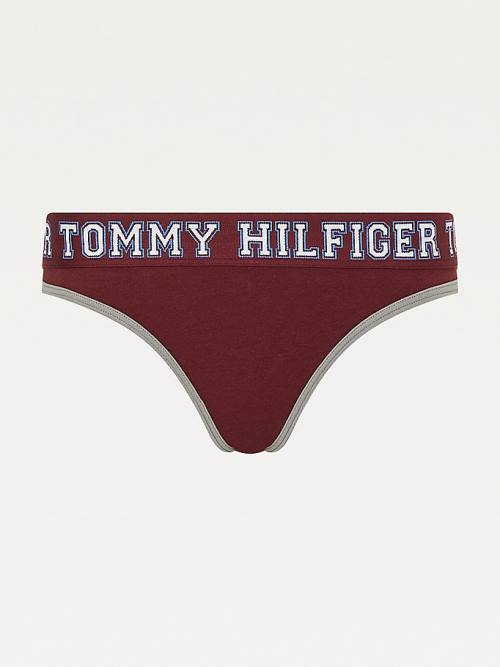 Tommy Hilfiger Logo Contrast Trim String Ondergoed Dames Paars | TH576GCW