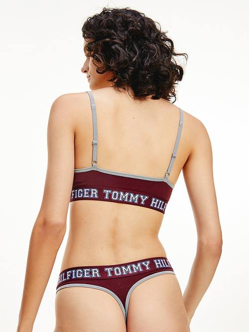 Tommy Hilfiger Logo Contrast Trim Unpadded Bralette Ondergoed Dames Paars | TH096FVS