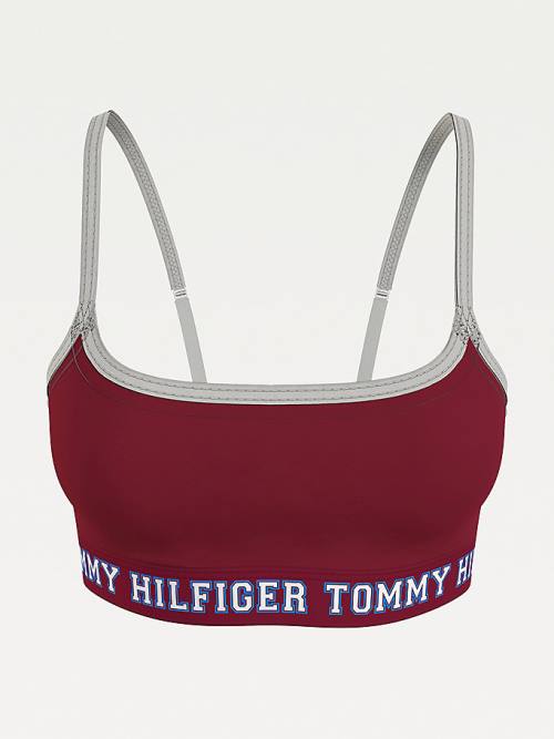 Tommy Hilfiger Logo Contrast Trim Unpadded Bralette Ondergoed Dames Paars | TH096FVS