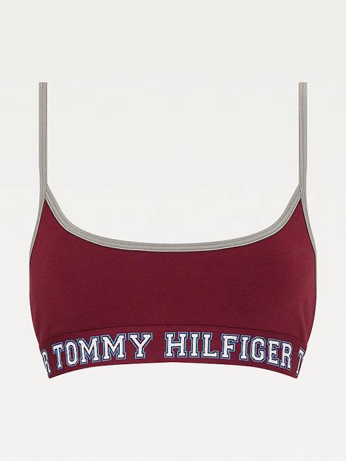 Tommy Hilfiger Logo Contrast Trim Unpadded Bralette Ondergoed Dames Paars | TH096FVS