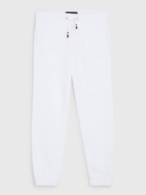 Tommy Hilfiger Logo Drawstring Joggers Broek Jongens Wit | TH456MKP