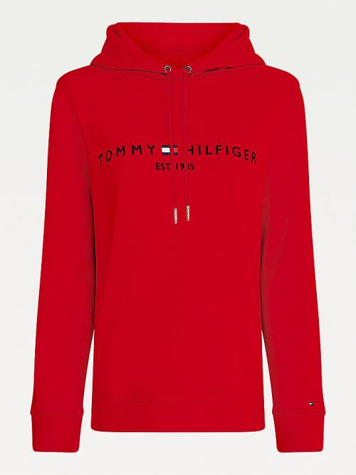 Tommy Hilfiger Logo Drawstring Regular Fit Hoodie Dames Rood | TH217OCZ