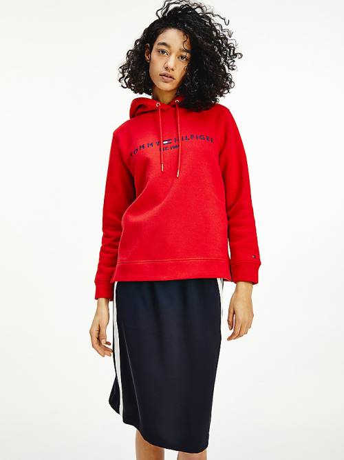 Tommy Hilfiger Logo Drawstring Regular Fit Hoodie Dames Rood | TH217OCZ