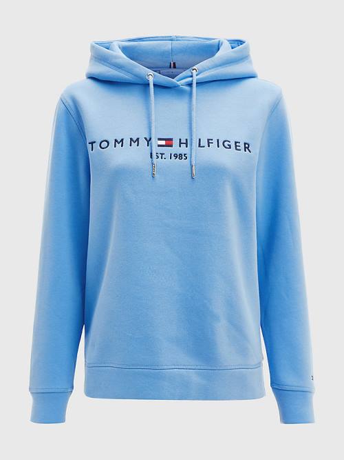 Tommy Hilfiger Logo Drawstring Regular Fit Hoodie Dames Blauw | TH536LOA