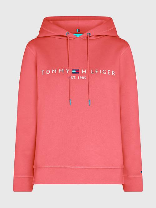 Tommy Hilfiger Logo Drawstring Regular Fit Hoodie Dames Rood | TH568TBA