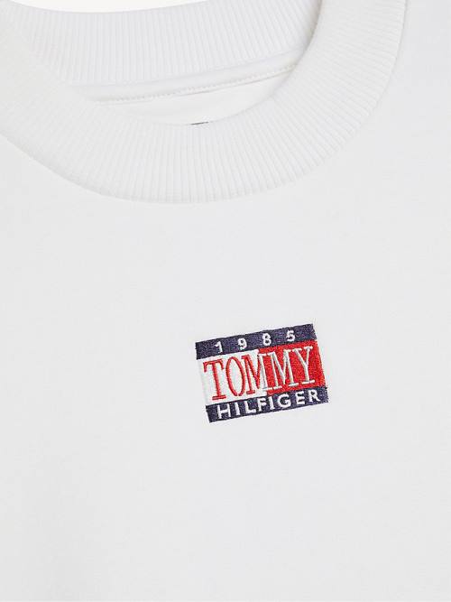 Tommy Hilfiger Logo Embroidery Cropped Sweatshirts Meisjes Wit | TH750LXS