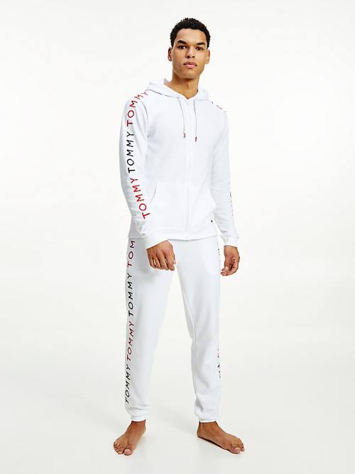 Tommy Hilfiger Logo Embroidery Joggers Pyjamas Heren Wit | TH562BLY