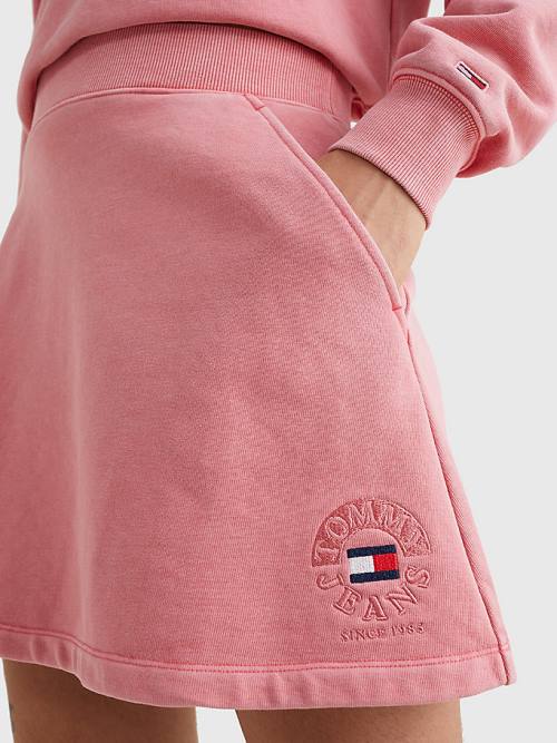 Tommy Hilfiger Logo Embroidery Sweat Rokken Dames Roze | TH783BTM