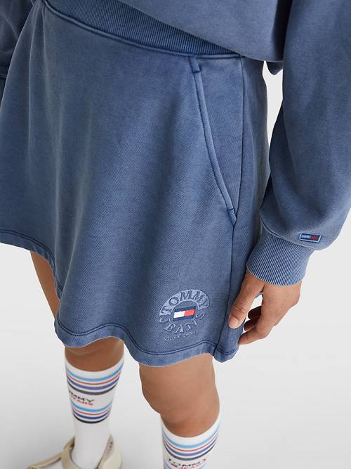 Tommy Hilfiger Logo Embroidery Sweat Rokken Dames Blauw | TH901EVL