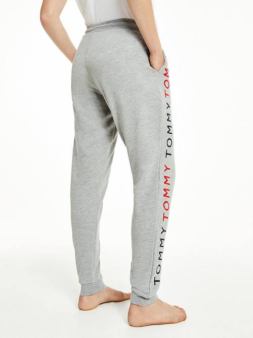 Tommy Hilfiger Logo Embroidery Tapered Joggers Broek Dames Grijs | TH903VGH