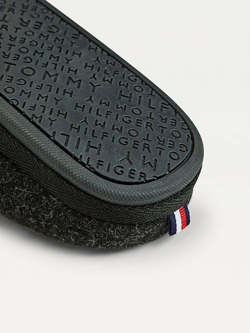 Tommy Hilfiger Logo Felt Home Slippers Heren Zwart | TH239RAH