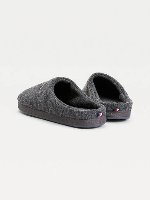 Tommy Hilfiger Logo Felt Home Slippers Heren Grijs | TH830FYA