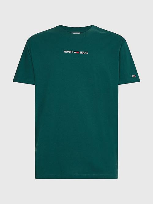 Tommy Hilfiger Logo Flag Patch T-shirts Heren Groen | TH901NJB