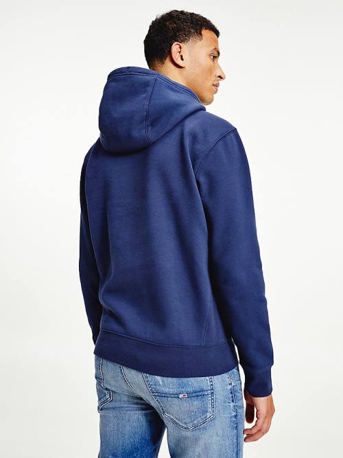 Tommy Hilfiger Logo Hoodie Heren Blauw | TH563QSI