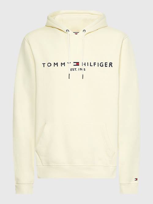 Tommy Hilfiger Logo Hoodie Heren Geel | TH768DXQ