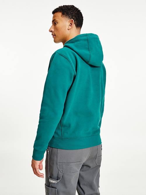 Tommy Hilfiger Logo Hoodie Heren Groen | TH978KBG