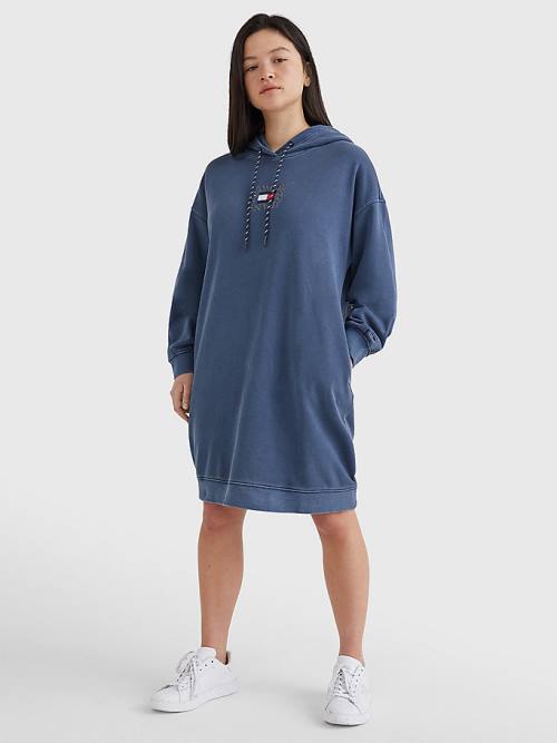 Tommy Hilfiger Logo Jurken Dames Blauw | TH451QSF