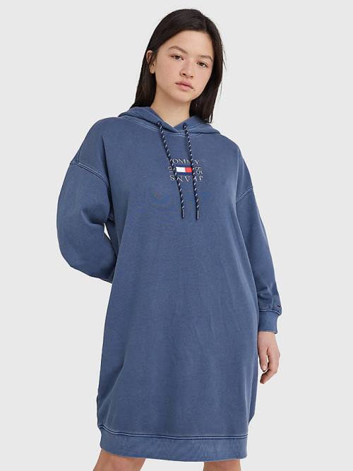 Tommy Hilfiger Logo Jurken Dames Blauw | TH451QSF