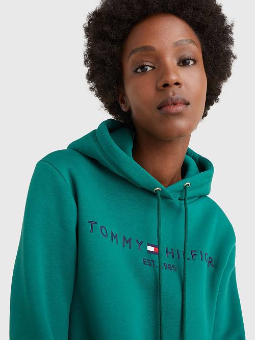 Tommy Hilfiger Logo Jurken Dames Groen | TH618KWS