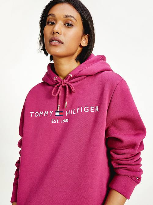 Tommy Hilfiger Logo Jurken Dames Rood | TH817JYH