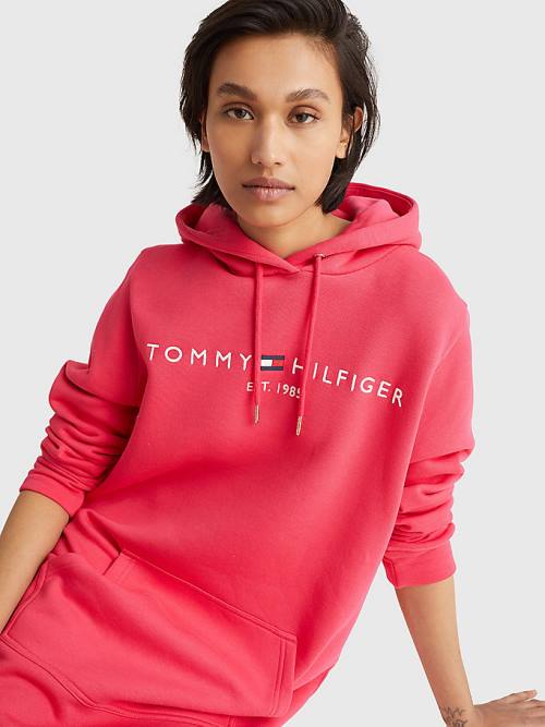 Tommy Hilfiger Logo Jurken Dames Roze | TH519VHI