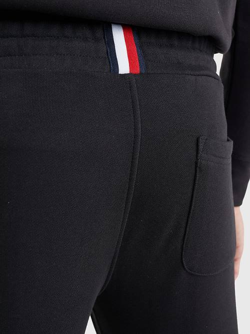 Tommy Hilfiger Logo Organic Katoenen Joggers Broek Heren Zwart | TH856ZSM