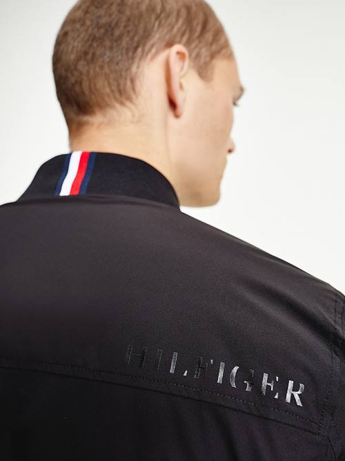 Tommy Hilfiger Logo Patch Bomber Jassen Heren Zwart | TH213NEG