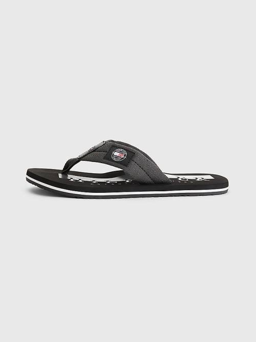 Tommy Hilfiger Logo Patch Flip-Flops Sandalen Heren Grijs | TH134FDU