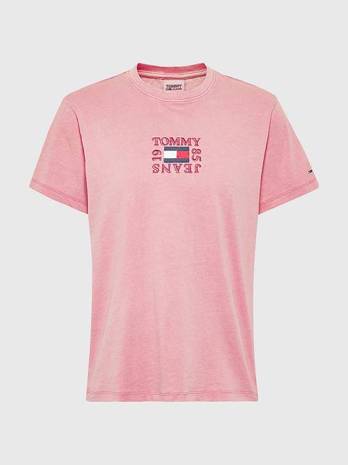 Tommy Hilfiger Logo Relaxed Fit T-shirts Dames Roze | TH405URN