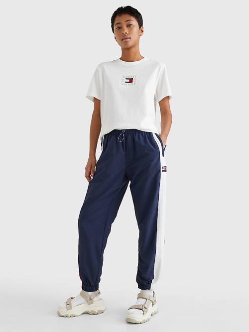 Tommy Hilfiger Logo Relaxed Fit T-shirts Dames Wit | TH895QSK