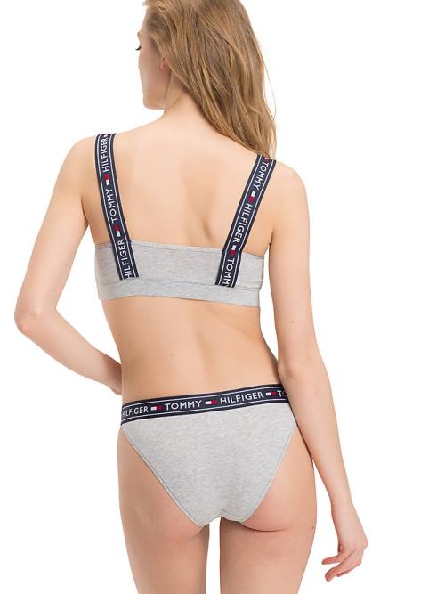 Tommy Hilfiger Logo Riemen Bralette Ondergoed Dames Grijs | TH803HZC