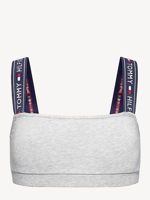 Tommy Hilfiger Logo Riemen Bralette Ondergoed Dames Grijs | TH803HZC