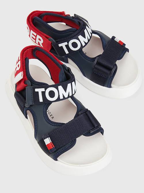 Tommy Hilfiger Logo Riemen Sandalen Jongens Blauw | TH935EUJ