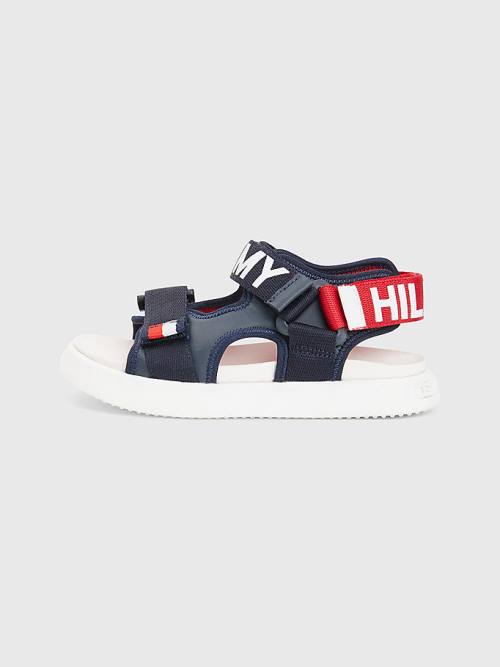 Tommy Hilfiger Logo Riemen Sandalen Jongens Blauw | TH935EUJ