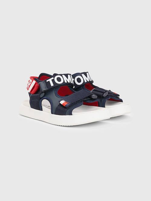 Tommy Hilfiger Logo Riemen Sandalen Jongens Blauw | TH935EUJ