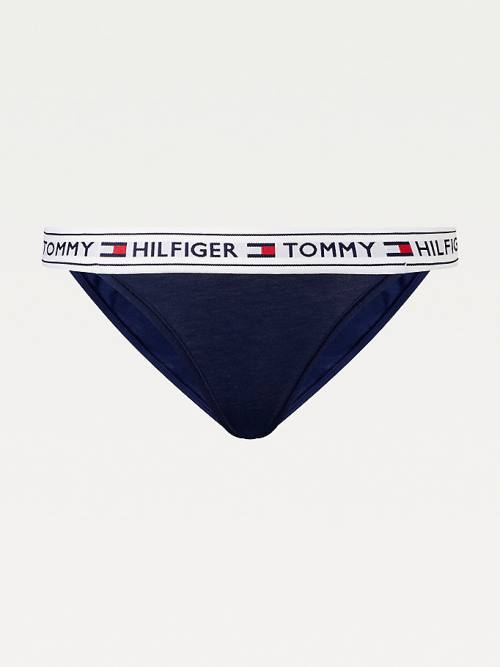 Tommy Hilfiger Logo Stretch Katoenen Briefs Ondergoed Dames Blauw | TH832UIH