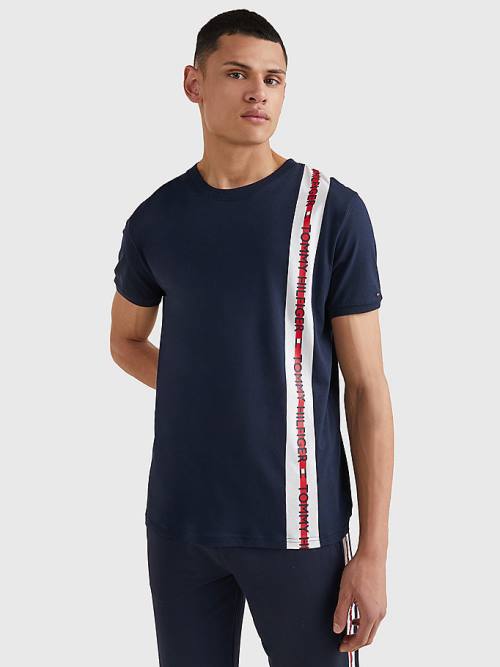 Tommy Hilfiger Logo Stripe Pyjamas Heren Blauw | TH187KTJ