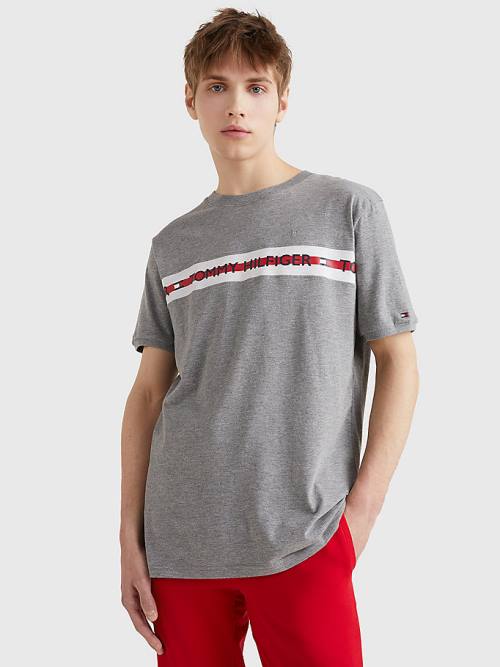 Tommy Hilfiger Logo Stripe Pyjamas Heren Grijs | TH238RAN