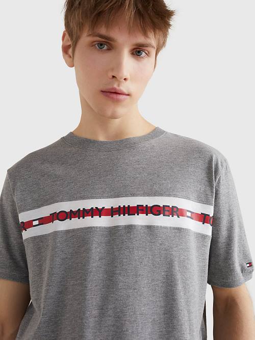 Tommy Hilfiger Logo Stripe Pyjamas Heren Grijs | TH238RAN