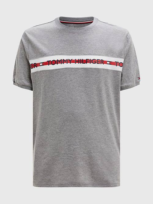 Tommy Hilfiger Logo Stripe Pyjamas Heren Grijs | TH238RAN