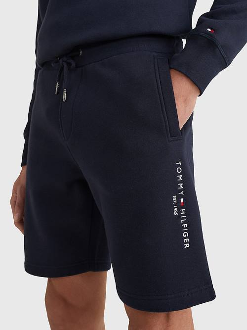 Tommy Hilfiger Logo Sweat Korte Broek Heren Blauw | TH679BLU