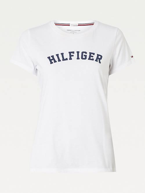 Tommy Hilfiger Logo T-shirts Dames Wit | TH914ZOS