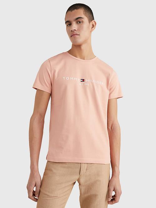 Tommy Hilfiger Logo T-shirts Heren Oranje | TH708TNA