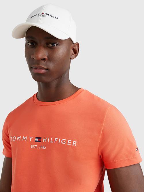 Tommy Hilfiger Logo T-shirts Heren Rood | TH015EKM