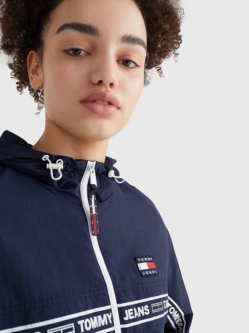 Tommy Hilfiger Logo Tape Chicago Windbreaker Jassen Dames Blauw | TH169OKR