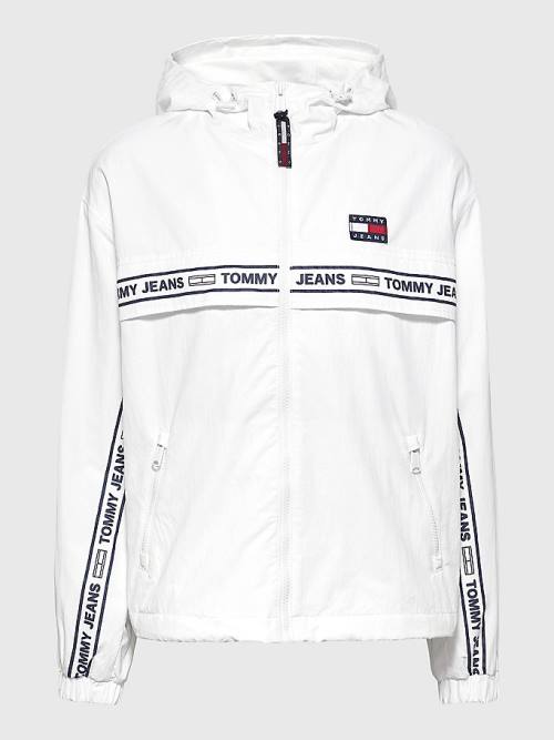 Tommy Hilfiger Logo Tape Chicago Windbreaker Jassen Dames Wit | TH327PUW