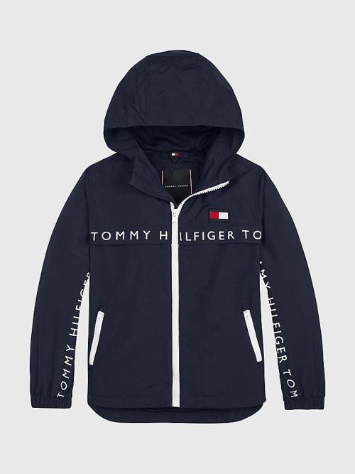 Tommy Hilfiger Logo Tape Chicago Windbreaker Jassen Meisjes Blauw | TH965HRY