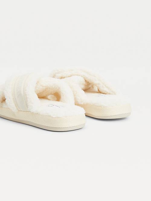 Tommy Hilfiger Logo Tape Fleece Home Slippers Dames Geel | TH301TKW