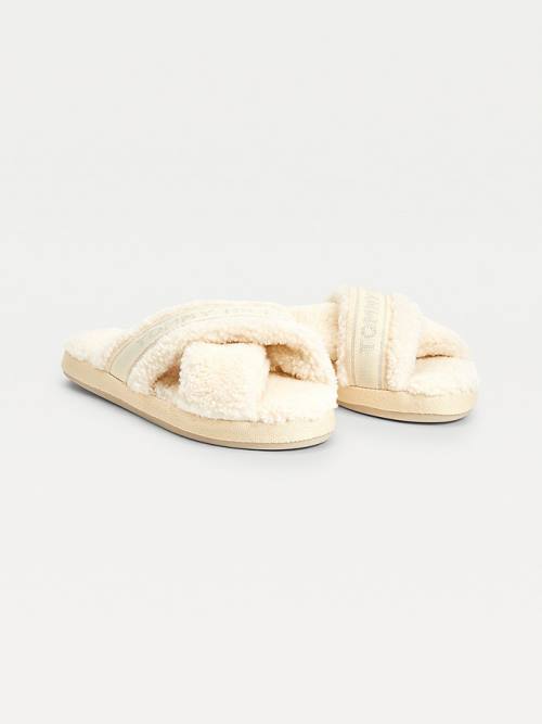 Tommy Hilfiger Logo Tape Fleece Home Slippers Dames Geel | TH301TKW