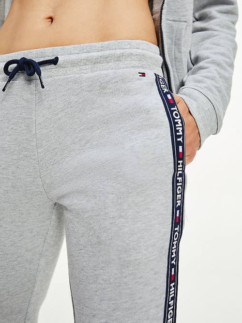 Tommy Hilfiger Logo Tape Joggers Broek Dames Grijs | TH316WTQ